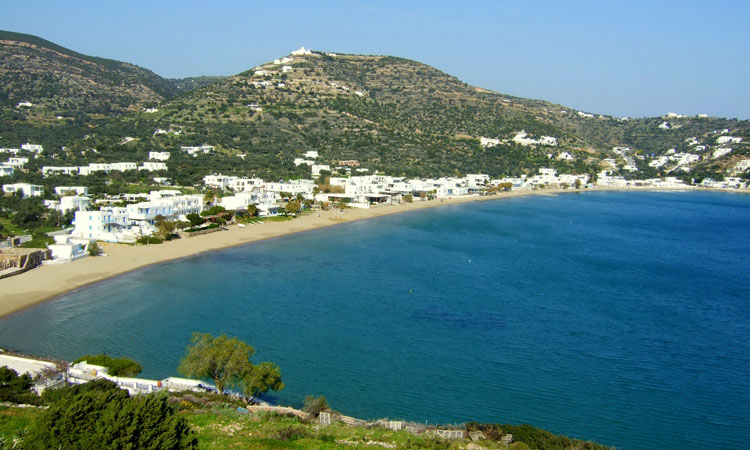 The location of hotel Ostria studios in Sifnos